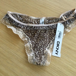 NWT DKNY Leopard Thong, Size S